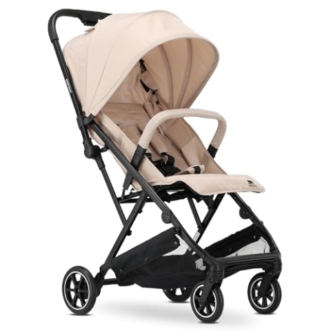 Deryan Easy Reise Buggy - für Kinder ab Geburt bis 22 kg mit Liegefunktion - Ultraleicht 7,5 kg - Einhändig Klein Zusammenklappbar, UPF 50+, Korb bis 3 kg (Taupe)