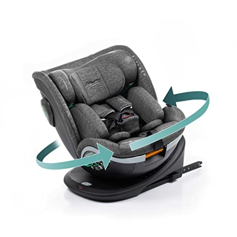 BABYAUTO - Xperta Baby Autositz 360° Drehbar ISOFIX Top Tether- Kinder Autositz Gruppe 0+/1/2/3 (0-36 kg/0-12 Jahre) Autositz mit iSize - 5-Punkt-Sicherheitsgurt - Grau