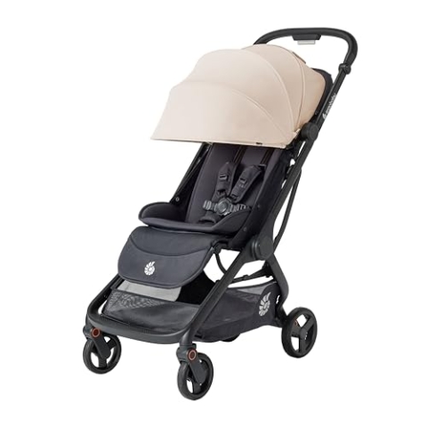 Ergobaby Metro3 Kinderwagen Buggy mit Liegefunktion, Baby-Buggy ab Geburt bis 22kg (0-4 Jahre), Zusammenklappbar und Autositz Kompatibel, höhenverstellbarer Griff, ergonomischer Sitz, Natural Beige