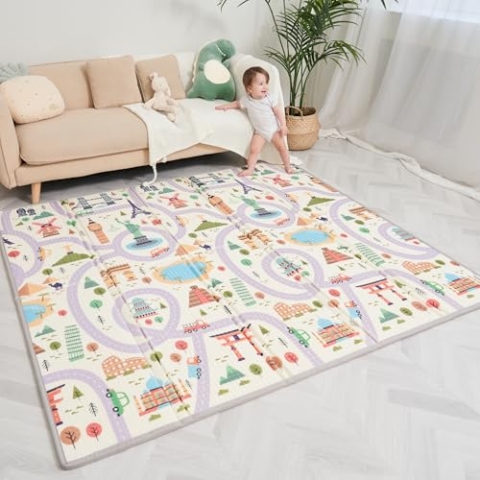 Krabbelmatte Baby Faltbar Spielmatte Kinder Spieldecke 180x200x1.5cm Krabbeldecke Für Baby - Babymatte Kindermatte - Schaumstoffmatte Kinderteppich- Spielteppich - Bodenmatte Kinder - Babygeschenk