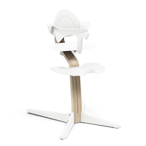 Stokke Nomi Stuhl + Babyset, White - Inspiriert zu aktivem Sitzen & Bietet Unterstützung, während das Baby sitzen lernt - Bis 150 kg belastbar