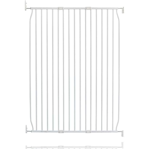Safetots Extra Hohes Eco Schraubbefestigung Babygitter, Weiß, 100cm - 110cm, Extra hohes Gitter mit Einer Höhe von 100cm, Treppengitter für Babys, Schraubbefestigtes Sicherheitsgitter