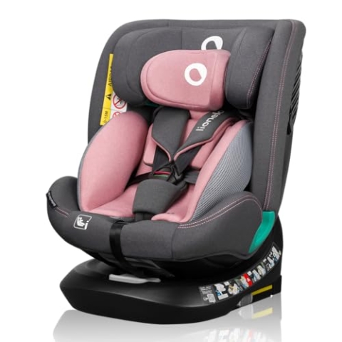 LIONELO Bastiaan i-Size One 360o drehbarer Autositz für Kinder von 40-150 cm, Montage in Fahrtrichtung und entgegen der Fahrtrichtung möglich, ISOFIX Pas TopTether Einstellbare Rückenlehne