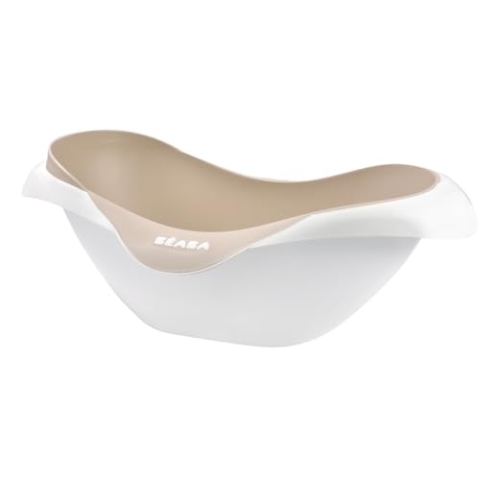 BÉABA, Babywanne, rutschfest und bequem, Made in France, weiches und sanftes Material, multifunktional, ergonomisch, Ablaufstöpsel, Camélé'O, Tonerde