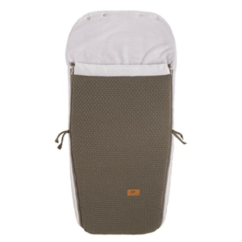 Baby's Only - Buggysack Robust - Für Kinderwagen - Fußsack Kinderwagen - Abnehmbare Front - Mit 3-Punktgurt - Luxuriöser Gestrickte - Warm & Weich - Taupe