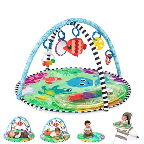 Baby Einstein - Sea Floor Explorers, 2-in-1-Wassermatte, tragbar, 5 herausnehmbare Spielzeuge, 4 Spielmodi, Neugeborene+