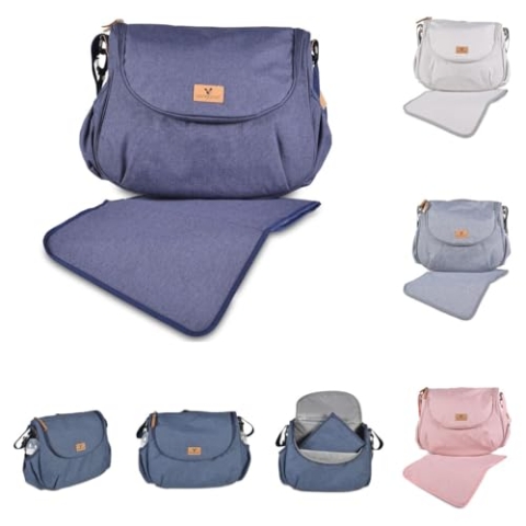 Cangaroo Wickeltasche Naomi Wickelunterlage, verstellbarer Gurt, Reißverschluss, Farbe:blau