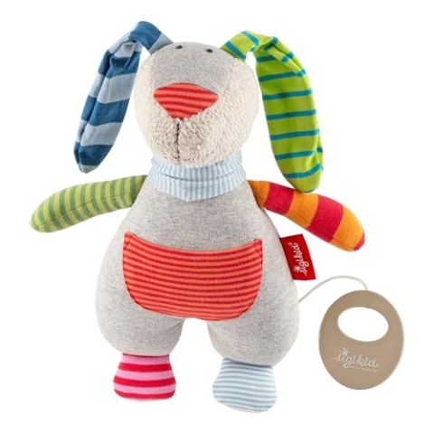 SIGIKID 39435 Spieluhr Ringel Dingel Mädchen und Jungen Babyspielzeug empfohlen ab Geburt grau/mehrfarbig