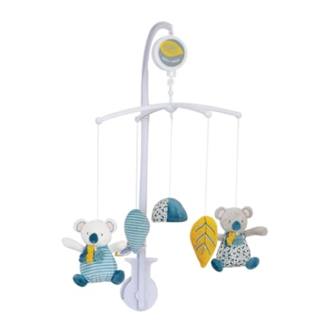 Doudou et Compagnie - Mobile mit Musik für Babys, mit Plüsch, Koala, 41 x 11 x 30 cm, Blau – Yoca Le Koala – DC3687