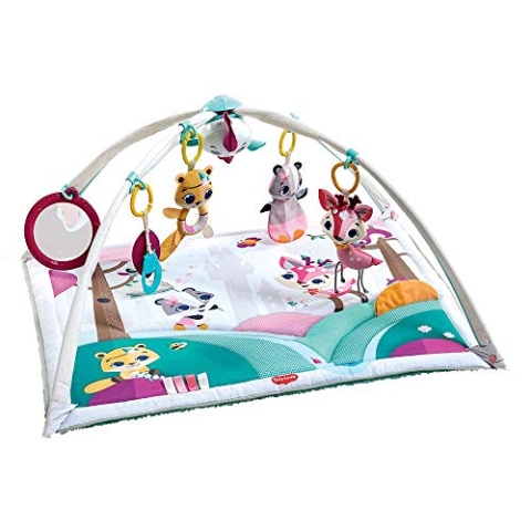 Tiny Love Gymini Deluxe, 2-in-1 Spieldecke Baby Musik, 0+ Monate, Vielseitige Spielmatte Baby, 18 Aktivitäten, Musikspielfigur für Unterwegs, Verstellbare Bögen, Tiny Princess Tales