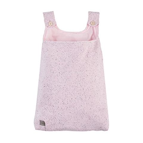 Jollein - Aufbewahrungstasche Strick pink - Gestrickte Laufstalltasche 50x40x10cm - Spielzeugsack Tasche Aufbewahrung - Aufhängen an Babybett oder Laufgitter