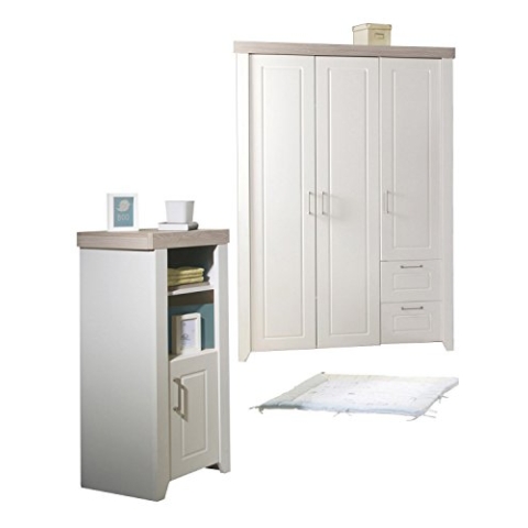 roba Standregal 'Felicia‘ mit Korpus im Dekor Weiß, Fronten Canadian White, Kranz im Dekor Luna Elm