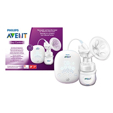 PHILIPS Avent Elektrische Einzelmilchpumpe, in Klinikqualität, Trinkrhythmus wie Ihr Baby, 125-ml-Flasche und Stilleinlagen, weiß, 5-teilig, Modell SCF395/31