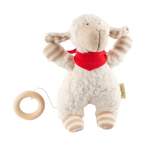 SIGIKID 38887 Spieluhr Schaf Green Mädchen und Jungen Babyspielzeug empfohlen ab Geburt weiß