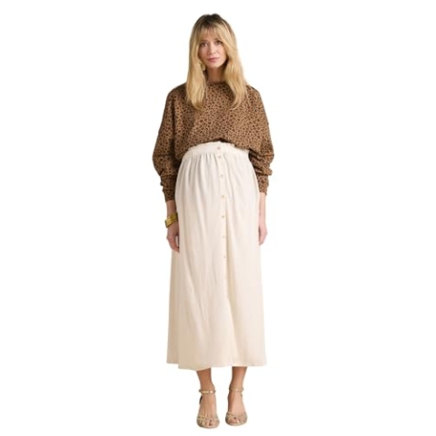 ENVIE DE FRAISE Langer Umstandsrock aus softem Leinenmix beige 44