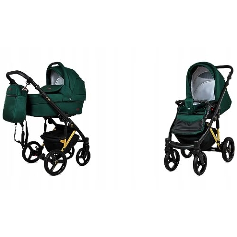 BabyLux® Bambimo Kinderwagen Set 2 in 1 - UZO - incl. Babywanne, Buggy Sportsitz - Kinderwagenset - Kombikinderwagen mit Wickeltasche, Regenschutz, Moskitonetz, Cupholder usw.