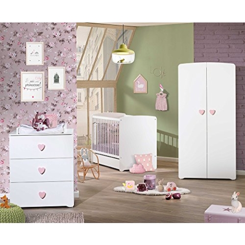 Baby Price 1p377 Babyzimmer Kinderzimmer Trio Bett + Kommode + Schrank