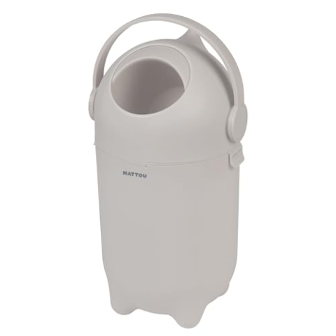Nattou Windeleimer, Geruchsdicht, Einfaches Öffnen mit einer Hand, 27 cm, Care, Polypropylen/ABS, Helles Beige