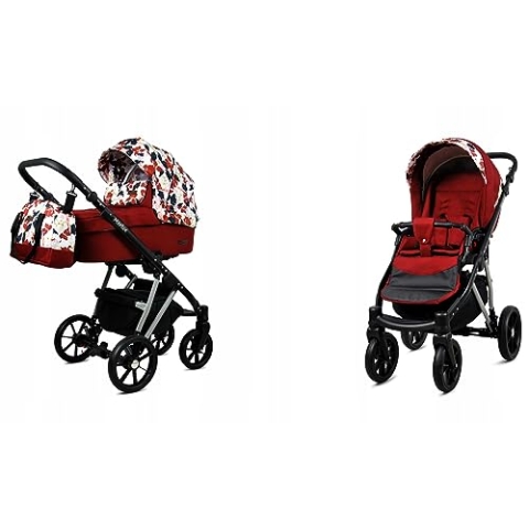 BabyLux® Bambimo Kinderwagen Set 2 in 1 - Marlux Magnetic - incl. Babywanne, Buggy Sportsitz - Kinderwagenset - Kombikinderwagen mit Wickeltasche, Regenschutz, Moskitonetz, Cupholder usw.