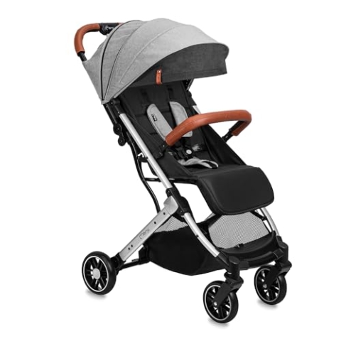 MOMI ESTELLE Kinderwagen für Kinder ab 6 Monat bis zu max. Körpergewicht von 15 kg, H105 x B51 x T75 cm, klappbar auf die Maße H65 x B51 x T21 cm, Gewicht 7,5 kg, 5-Punkt-Sicherheitsgurt