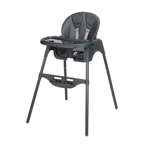 Bebeconfort Meely Plus, 2-in-1 Hochstuhl Baby, 6 Monate – 3 Jahre, gepolsterte Hochstuhlkissen, leichter Kinderstuhl (4 kg), Fußstütze und Tablett verstellbar, Rückenlehne verstellbar, Tinted Graphite