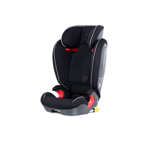 AVOVA Star-Fix Kinderautositz Höhe 100-150 cm ISOFIX, Sicherheitsstandard R-129, Erhöhung Gruppe 2/3 4-12 Jahre - Made in Germany, Perlschwarz