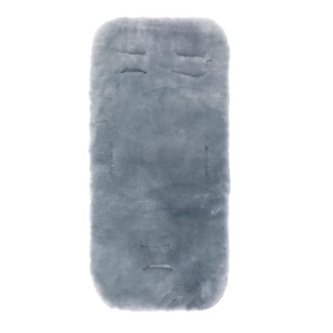 Fillikid Lammfellauflage für Buggy und Kinderwagen - Kuschelig weiche Lammfelleinlage in 73 x 33,5cm (geeignet für 3- und 5-Punkt-Gurt) - 100% Lammfell - Grau