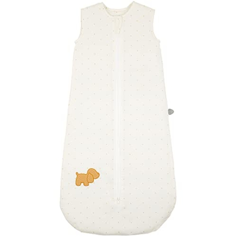 Nattou Baby-Schlafsack, Hund Charlie, 90 cm, Vegan, Popelin (Außen), Baumwolle/Polyester, Weiß