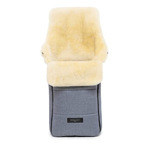 WERNER CHRIST BABY, Lammfell-Fußsack AROSA – warme Buggy, Kinderwagen-Fußsack (Kinder ab 6 bis 36 Monate), medizinisches Fell, in Blue (blau-meliert)