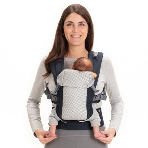 Beco Gemini Cool Babytrage Neugeborene ab Geburt bis Kleinkind - 4 Tragepositionen, Baby Trage, Babytrage ab Geburt, Ergonomischer Baby Carrier mit verstellbarem Sitz, 3-16 kg (Marineblau)