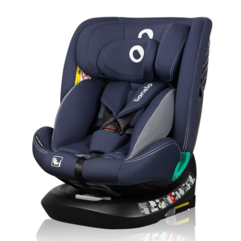 LIONELO Bastiaan i-Size One 360o drehbarer Autositz für Kinder von 40-150 cm, Montage in Fahrtrichtung und entgegen der Fahrtrichtung möglich, ISOFIX Pas TopTether Einstellbare Rückenlehne und Seitens