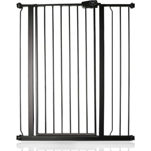 Bettacare Extra Hohes Sicherheitsgitter für Kinder und Hunde, 87.9cm - 95.5cm, Mattschwarz, Extra Hohes Babygitter von 104cm Höhe, Druckmontage-Sicherheitsgitter für Treppen