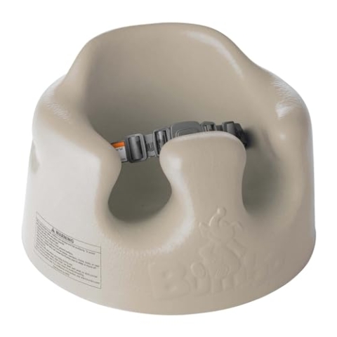 Bumbo Baby Bodensitz mit verstellbarem Gurt ab 3 Monaten - Sit Me Up Babyschale - Bodenstuhl für Babys - Taupe