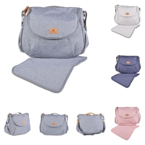 Cangaroo Wickeltasche Naomi Wickelunterlage, verstellbarer Gurt, Reißverschluss, Farbe:grau