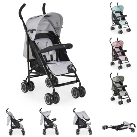 Moni Kinderwagen, Buggy Jerry, Sonnendach, schwenkbare Vorderräder, EVA-Räder, Farbe:grau/schwarz