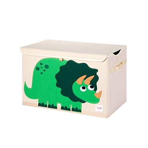 3 Sprouts Spielzeugkiste mit Deckel – Aufbewahrungsbox für Kinderzimmer, Spielzeugbox für Kinder, Spielzeug Kiste - Dinosaurier