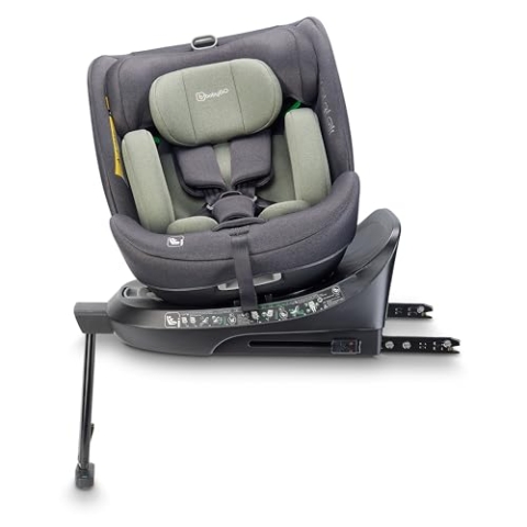 babyGO Move 360 Kindersitz nach neuer I-Size Norm - Kindersitz/Autositz für Kinder (40-150 cm) Grün