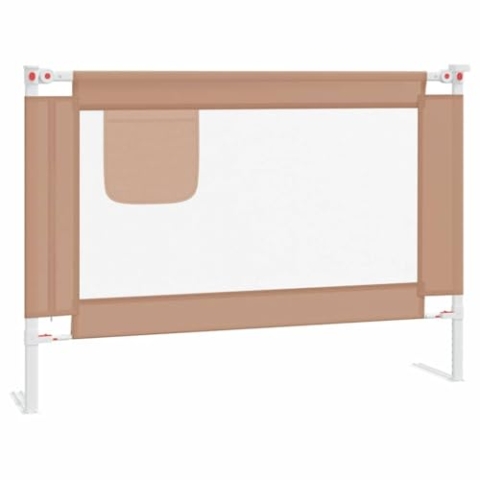 vidaXL Kleinkind Bettschutzgitter Bettgitter Kinderbettgitter Babybettgitter Gitter Kinderbett Babybett Rausfallschutz Taupe 90x25cm Stoff