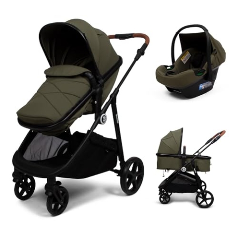 Baninni 3-in-1 Kinderwagen mit Multi-Stands und Autositz Nelia, Grün