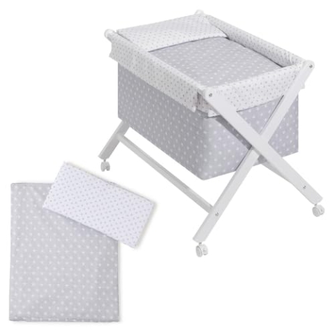 Interbaby 90042-31 Babywiege Modell Star, grau, 8.06 kg