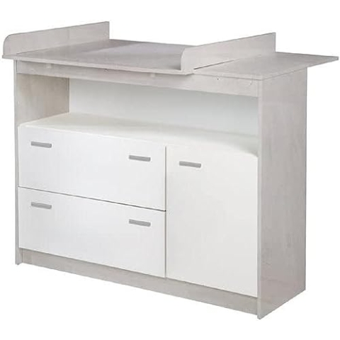 roba Wickelkommode ‚Julia‘, mit abnehmbarem Wickelansatz, breit, 2 Schubladen, Wickelhöhe 90,5 cm