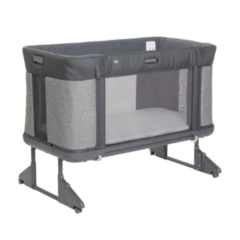 Chicco Next2Me Forever, Beistellbett für Neugeborene, kompatibel mit verschiedenen Betten, 3-in-1 Neugeborenenbett, höhenverstellbar, gute Luftzirkulation, 4 Räder, Matratze inklusive