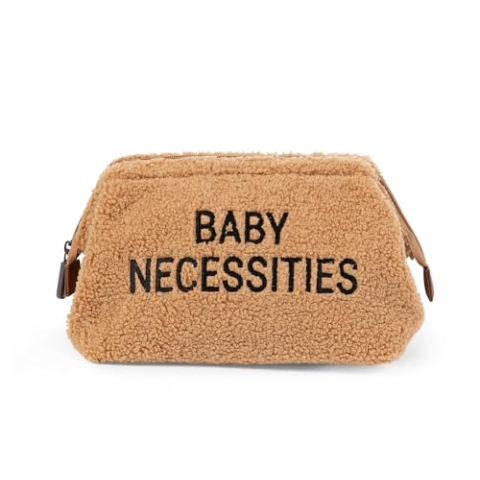 CHILDHOME, Kulturbeutel für Baby/Kinder, Kulturbeutel, wasserabweisend, geräumig, Reißverschluss, Baby Necessities, Teddy Beige