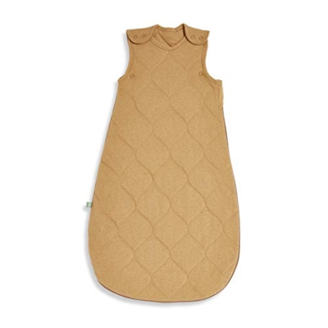 The Little Green Sheep Baby Sleeping Bag 0-6 Months, Quilted Organic Linen & Cotton Sleeping Bag, 2.5 Tog for All Year Round, Honey