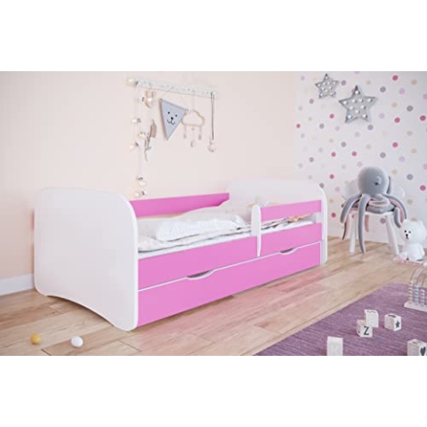KOCOT KIDS Babyydreams 2 Kinderbett, einfarbig, mit Schublade, Matratze, Sicherheitsgitter inklusive, Tagesschutz, Holz, 1 Person
