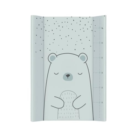 Kikkaboo Wickelauflage Hart-PVC 70 x 50 cm seitlich erhöhter Rand Wachstumsskala, Farbe:grün