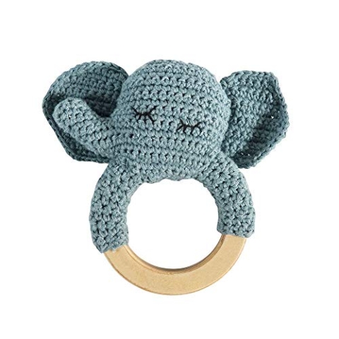 Sebra Babyrassel Holzring Elefant