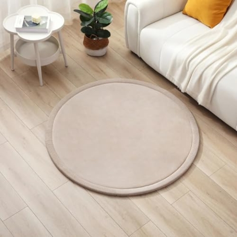 Wolkenweiche Spielmatte Baby 120x120x2,5cm, beige – Kinderzimmer Teppich mit hochwertigem Memory-Schaum – Krabbelmatte Baby mit Rutschfester Unterseite – Krabbeldecke, Kinderteppich, Tatami Matte