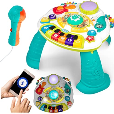 Ricokids Lerntafel + Board, Interaktives Spielzeug, Musik, RK-812, Bunte und bewegliche Elemente, Förderung der Kleinmotorik, Mikrofon, Lautsprecher