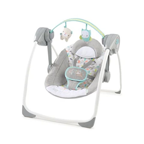 Ingenuity, Fanciful Forest tragbare Babyschaukel, mit 8 Melodien, Lautstärkeregler, 2 Sitzpositionen, 6 Schaukelgeschwindigkeiten und mehr